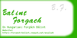 balint forgach business card