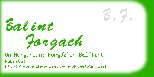 balint forgach business card